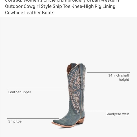 Leather Circle G by Corral Western Cowboy Boots - Worn once - Picture 5 of 5